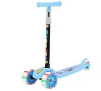 Patinete plegable para niños con 3 ruedas brillantes LED, altura ajustable
