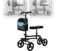 Patinete Rodilla Plegable Pie/sentado,andadorrodilla Ajustable Y Orientable Con Bolsa Almacenamiento Y Freno Mano,reposabrazos Ajustables89-119cm Y Reposapiernas 45,5-58cm,capacidad Carga330lb