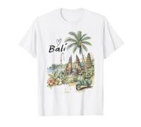 Patinete Vintage de Bali Palm Temple Tropical Travel Camiseta