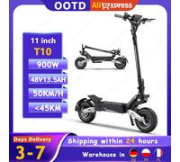 Patinetes eléctricos portátiles T10 para adultos, 900W de potencia máxima, 48V13,5Ah, pantalla grande LED, patinete eléctrico con neumáticos de 11 pulgadas 900W Peak power 48V13.5Ah