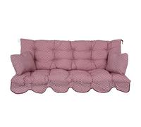 PATIO Cojín para Columpio de jardín Bora, 170 x 50 cm, Asiento con Respaldo y 2 Cojines Laterales, Parte Delantera Acolchada, Color Rojo y Blanco