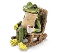 Patio Eden Estatua de jardín de Rana en Miniatura, 2 Pulgadas de Alto, Mini Figura de Accesorio para Exteriores para jardín de Hadas