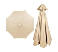 Patio Exterior Jardín Toldo De Repuesto Para Sombrilla, Parasol Reemplazar La Tapa, Impermeable Voladizo, Protección UV, 6 U 8 Brazos Cubierta Para Trasero Piscina Terrazas(Beige,2.5M/6Ribs)