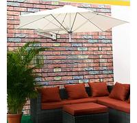 Patio Garden Parasols with 8 Ribs Portable Wall-Mounted Aluminium Tilting Umbrellas for Outdoor Garden Balcony White