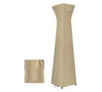 Patio Heater Cover, Heavy Duty 420D Oxford Cloth Protector with Zipper for Outdoor Pyramid Torch Heater, Lawn, Deck, Garden, Yard, Tan, Black