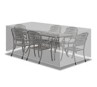 PATIO PLUS Funda Impermeable para Juego de Muebles de Exterior - Funda Rectangular de Jardín para Juego de Mesa y Sillas de Patio - Extra Grande 280x204x106cm Transparente
