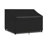 PATIO PLUS Funda para Banco de jardín de 4 plazas Impermeable con Salida de Aire 193x66x63/89cm para Banco de jardín antidesgarro 420D Oxford (Negro)