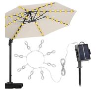 Patio Solar Umbrella Light, Waterproof Deck String Lamp, 8-Mode Led Lighting, Energy-Efficient & Usb Rechargeable, Outdoor Garden & Pool Use, 2.68x2.68x0.95 Inches, Warm White, 1 Pack
