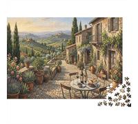 Patio toscanoRompecabezas Clásico De 1000 Piezas Cartón Reciclado Campo Italiano Coordinación Ojo-Mano, Tiempo Libre, Regalo De Cumpleaños para Adolescentes 12+ 70x50cm/1000pcs