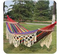 Patio trasero hamaca, hamaca tejida 2 personas macramé bohemio con barra de equilibrio antivuelco hamacas portátiles con columpio adecuadas para acampar y caminar en interiores y exteriores,A