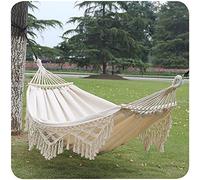 Patio trasero hamaca, hamaca tejida 2 personas macramé bohemio con barra de equilibrio antivuelco hamacas portátiles con columpio adecuadas para acampar y caminar en interiores y exteriores,C