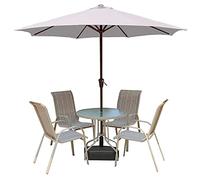 Patio Umbrella 270cm Round Sun-Resistant with 8 Ribs, Non-Fading Waterproof Patio Shade Umbrella, for Hotel Garden Square Western Restaurant