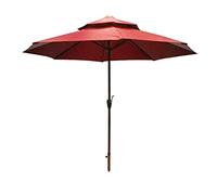 Patio Umbrella,290Cm Breathable Double Top Waterproof Beach Parasol Light Crank Open,Outdoor Umbrella for Garden Deck Backyard Pool