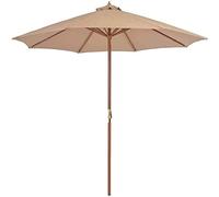 Patio Umbrella Outdoor Patio Parasol Garden Umbrella Outdoor Shade for Beach/Pool/Terrace Umbrella Green Round Sunscreen, 300Cm Taupe Home Protection Wooden Pole