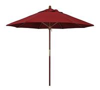Patio Umbrella Solid Wood Patio Umbrella Outdoor, Non-Fading Sun Shade Round Market Umbrella for Garden Lawn Backyard, Sturdy & Stable