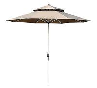 Patio Umbrella Windproof Sun Shade Umbrella with Hand Crank, Sun-Resistant Waterproof Beach Playing Fields Outdoor Market Umbrella, Ventilation Double Top