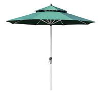 Patio Umbrella Windproof Sun Shade Umbrella with Hand Crank, Sun-Resistant Waterproof Beach Playing Fields Outdoor Market Umbrella, Ventilation Double Top