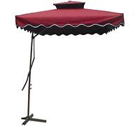 Patio Umbrellas 2.2M Square Patio Offset Parasol for Garden, Deck, Backyard and Pool Double Layer Cantilever Hanging Sun Umbrella with Cross Base