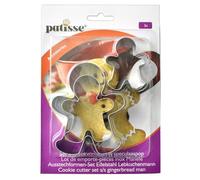 patisse 02017 - Juego de moldes - Gingerman, Acero Inoxidable, Plata, 10 x 10 x 10 cm, 3 Unidades