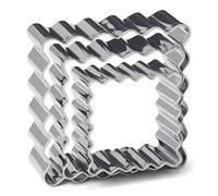 Patisse 13707 - Surtido de 3 cortadores cuadrados y dentados para galletas tipo mantequilla - acero inoxidable - 3 tamaños: 3,5 cm/4,5 cm/5,5 cm