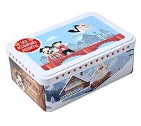 patisse 13727 - Caja de galletas de metal decoración ALSACE que contiene 18 cortadores o emporte piezas de acero inoxidable surtidas - abeto, manila, cigüeña, San Nicolás, Campana, pareja alsaciano