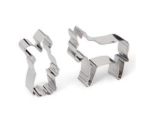 Patisse, 13998 - Juego de 2 cortadores de San Nicolás, cortadores de San Nicolás, 7 x 4 x 2,5 Cm, cortadores de Ane, 7 x 6,5 x 2,5 Cm, acero inoxidable, plata