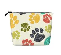 Patita de Perro Adorable,Neceser de Maquillaje de imitación Lino, Neceser de Viaje portátil