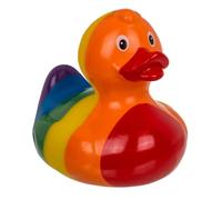 Patito de Goma baño. Patitos de Goma. Patito Coche. Resistentes al Agua y la Suciedad, Ideales para el baño del bebé, A Partir de 6 Meses. Certificado UE. (Patito Arcoiris)