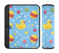 Patito en el baño, paquete de 2 fundas para correas de asiento de automóvil, libera el estrés en tu cuello y hombros, almohadilla para cinturón de hombro para avión, camión, camión de 10 x 7.7