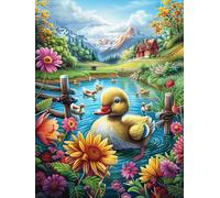 Patito en un Estanque mágico Puzzle 500 Piezas Cartón Resistente para Parejas Dibujo Animado de Paisajes de Cuento de Hadas Noches De Cita para Relajarse para Fiestas Navideñas 5