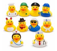 Patitos de Goma 10 Piezas, Mini Patos de Goma con Personajes, Patitos Divertidos con Disfraces, Juguetes de Baño para Niños, Regalos para Fiestas, 5 x 5 cm