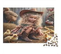 Patitos Vaqueras Puzzle 1000 Piezas Papel Reciclado para Adultos Puzzle para Adultos Juego Familiar Divertido Regalo y Actividad Divertida para casa Excelente Idea de Regalo 52x38cm/1000pcs