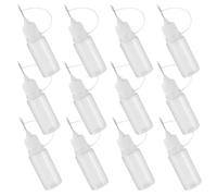 PATKAW 12 Botellas Aplicadoras de Pegamento Punta Fina de Aguja de Precisión, 5ml, Material Pe, para Manualidades E Industria, Dispensación Versátil y Precisa