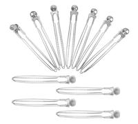 PATKAW 12 Pinzas Pelo de Acero Inoxidable Diseño de Pato, Color Plata, para Uso Profesional en Salones y Teñido, Alta Estabilidad y Resultados Profesionales