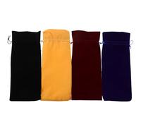 PATKAW 4 Piezas Bolsas de Obsequio para Botellas de Vino de Terciopelo con Cordón, Colores Negro, Vino, Dorado y Azul, Bolsa de Embalaje para Fiestas, Bodas y Transporte Seguro