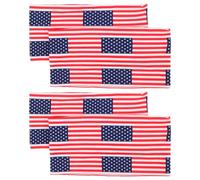 PATKAW 4 Piezas Diadema Ancha Cabello Diseño Patriótico de Fútbol, Banda Elástica de Poliéster Roja Cómoda y Portátil para Día de Partido y Entrenamientos