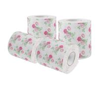PATKAW 4 Rollos Rollo de Papel Higiénico Divertido Patrones Delicados de Pulpa de Madera Experiencia Cómoda y Estilo Decorativo Adecuado para Baños y Fiestas