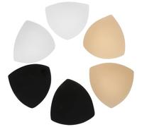 PATKAW 4pares Almohadillas Triangulares para Sujetador Transpirables y Absorbentes de Negro Blanco Color Piel Relleno Extraíble para Sujetador Deportivo y Básico Prevención