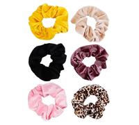 PATKAW 6 Coleteros Grandes y Coleta de Tejido de Terciopelo Suaves Cabello, sin Marcas Visibles Color Aleatorio para Mujer y para Ocasiones