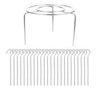 PATKAW Brochetas de acero inoxidable para freidora de aire con soporte redondo y 24 pinchos reutilizables, accesorios metálicos para barbacoa, ideales para asar carne y mariscos en
