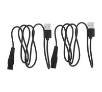 PATKAW Cable de Carga USB para Afeitadora Eléctrica y Recortadora Conector en Forma de 8, Material de Goma y Cobre, Pack de 2 Unidades para Uso Profesional en Barbería