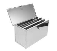 PATKAW Caja de Almacenamiento de Cuchillos de Cocina Profesional Cerradura, Acero Inoxidable, 3 Ranuras, Diseño Portátil para Uso en Restaurantes y Servicio de Alimentos
