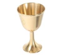 PATKAW Cáliz de Altar de Latón Diseño Esotérico y Pentagrama, Copa Medieval Dorada para Ritos de Brujería y Decoración de Ceremonias Tradicionales