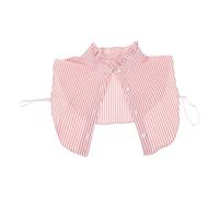 PATKAW Collar Falso Desmontable Mujer, Cuello de Blusa a Rayas Rosa, Accesorio Decorativo para Suéteres, Cárdigans y Camisas Cuello en V, 1 Pieza, Complemento Versátil para Uso Diario