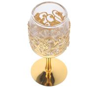 PATKAW Copa de Vino Creativa Retro Flor Dorada, Copa de Licor Reutilizable de Metal para Eventos y Uso Hogar