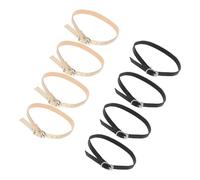 PATKAW Correas Elásticas Ajustables para Tacones Altos Mujer Extensores de Zapatos de Cuero Sintético Cierre Seguro para Sandalias y Zapatos Sueltos Pack 4 Unidades 2 Doradas 2 Negro