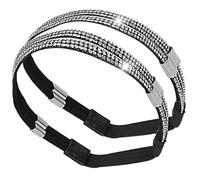 PATKAW Correas Elásticas Ajustables para Tacones Altos Mujer, Tiras Antideslizantes Brillo Negro y Plata, Correas de Talón Decorativas y Seguras para Zapatos de Tacón