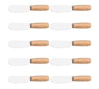 PATKAW Cuchillos Color Aleatorio Juego de 10 de Acero Inoxidable Mango de Madera Cómodo y Diseño Estable para Repostería y Uso en Hornos