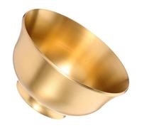 PATKAW Cuenco Decorativo de Latón Dorado Acabado Liso y Diseño Elegante, Cuenco Ritual para Simbolizar Riqueza y Buena Fortuna en Interiores