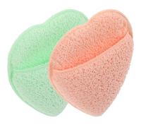 PATKAW Esponjas Limpiadoras Faciales de 2 Unidades Esponja Exfoliante para Rostro Almohadillas Desmaquillantes Portátiles en Color Naranja y Verde Ideales para Limpieza y